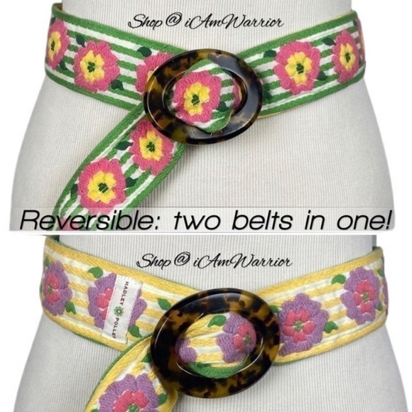 Reversible embroidered floral adjustable belt *shop@iamwarrior main image 3